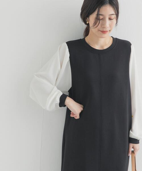 URBAN RESEARCH DOORS(アーバンリサーチドアーズ)の「ボリュームスリーブドッキングワンピース(ワンピース・レディース・ブラック系その他/ブラック・FREE)」の9枚目の写真