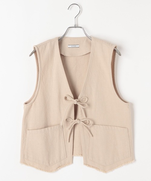 BAYFLOW（ベイフロー）の「リネンベスト（ベスト・レディース・ライトベージュ/ブラック・FREE）」の12枚目の写真