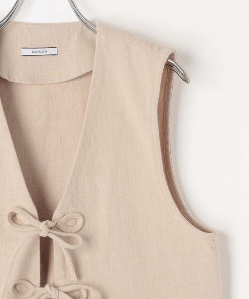 BAYFLOW（ベイフロー）の「リネンベスト（ベスト・レディース・ライトベージュ/ブラック・FREE）」の16枚目の写真