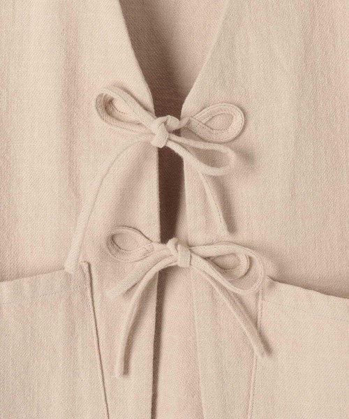 BAYFLOW（ベイフロー）の「リネンベスト（ベスト・レディース・ライトベージュ/ブラック・FREE）」の21枚目の写真