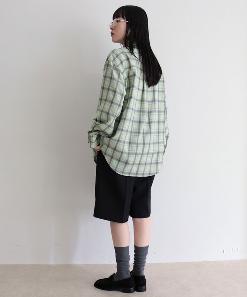 fredy emue（フレディエミュ）の「チェック柄ビッグボウタイブラウス（シャツ/ブラウス・レディース・グリーン系その他/ベージュ系その他/ピンク系その他・38）」の6枚目の写真