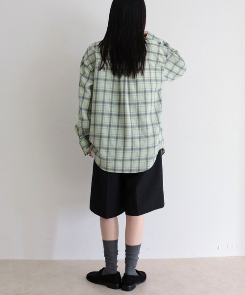 fredy emue（フレディエミュ）の「チェック柄ビッグボウタイブラウス（シャツ/ブラウス・レディース・グリーン系その他/ベージュ系その他/ピンク系その他・38）」の7枚目の写真