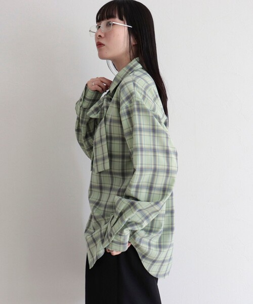 fredy emue（フレディエミュ）の「チェック柄ビッグボウタイブラウス（シャツ/ブラウス・レディース・グリーン系その他/ベージュ系その他/ピンク系その他・38）」の10枚目の写真