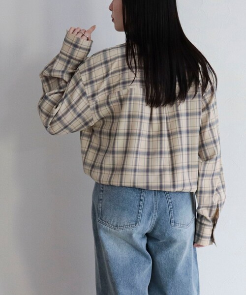 fredy emue（フレディエミュ）の「チェック柄ビッグボウタイブラウス（シャツ/ブラウス・レディース・グリーン系その他/ベージュ系その他/ピンク系その他・38）」の22枚目の写真