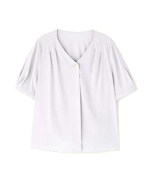 NATURAL BEAUTY BASIC(ナチュラルビューティーベーシック)の「◇メタルポイントVネックブラウス(シャツ/ブラウス・レディース・ラベンダー/ネイビー/オフホワイト・SMALL/MEDIUM)」の13枚目の写真