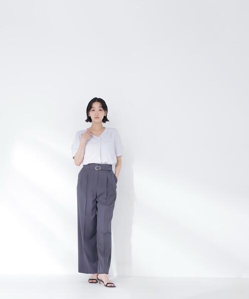 NATURAL BEAUTY BASIC(ナチュラルビューティーベーシック)の「◇メタルポイントVネックブラウス(シャツ/ブラウス・レディース・ラベンダー/ネイビー/オフホワイト・SMALL/MEDIUM)」の16枚目の写真