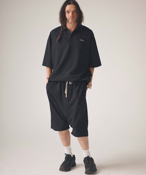 ADAM PATEK(アダムパテック)の「mp14759-ripple sarouel short pants サルエルショートパンツ(AP2618031)(その他パンツ・メンズ・ブラック/グレー・2/1)」の6枚目の写真
