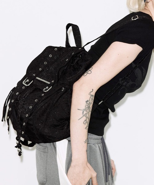 FANCY CLUB（ファンシークラブ）の「A'GEM/9 × .kom 『FANCY CLUB/ファンシークラブ』SATIN EYELET BACKPACK/サテンアイレットバックパック（バックパック/リュック・レディース・ホワイト/ブラック・FREE）」の14枚目の写真