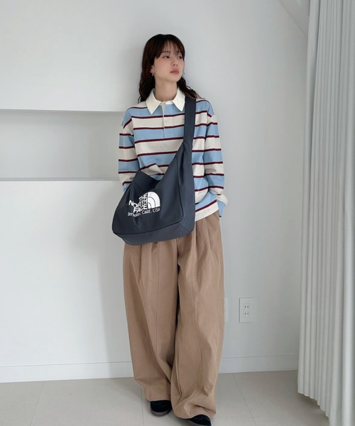 THE NORTH FACE(ザノースフェイス)の「◇THE NORTH FACE◇ WHITE LABEL 正規品/ビッグ ロゴ ショルダー バッグ BIG LOGO SHOULDER BAG(ショルダーバッグ・レディース・ピンク/クリーム/ダークグレー・FREE)」の6枚目の写真