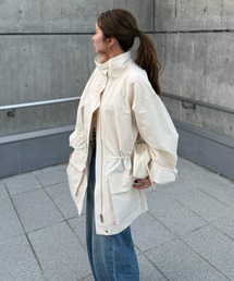 LAULEN（ローレン）の「stand collar fly front middle jacket /スタンドカラー比翼ジップアップジャケット（ミリタリージャケット）」