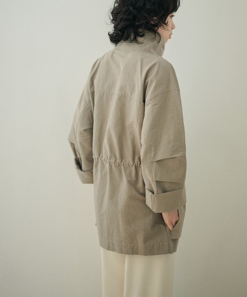 LAULEN（ローレン）の「stand collar fly front middle jacket /スタンドカラー比翼ジップアップジャケット（ミリタリージャケット・レディース・ベージュ/ホワイト/カーキ・FREE）」の16枚目の写真