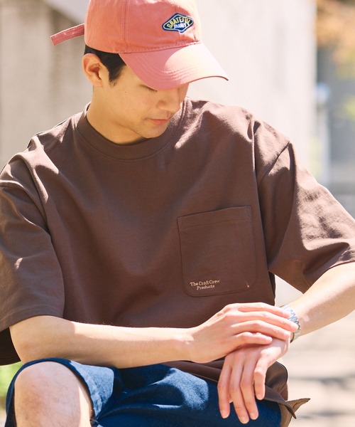 THE CRAFT CREW PRODUCTS(ザクラフトクループロダクツ)の「<UVカット・汗ジミ防止>ファンクショナルファブリック オーバーサイズ 半袖 ポケットTシャツ【THE CRAFT CREW PRODUCTS】(Tシャツ/カットソー・メンズ・アッシュグレー/ネイビー/ライトカーキ/オフホワイト/ダークグレー/ブラウン系/グレイッシュベージュ/ブラック・L/S/M)」の5枚目の写真