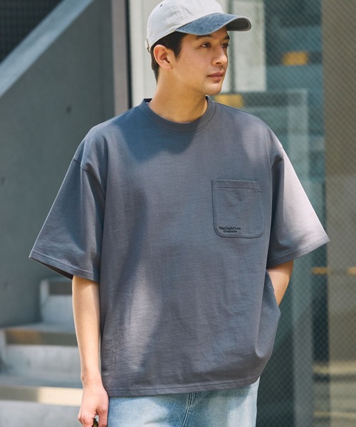 THE CRAFT CREW PRODUCTS(ザクラフトクループロダクツ)の「<UVカット・汗ジミ防止>ファンクショナルファブリック オーバーサイズ 半袖 ポケットTシャツ【THE CRAFT CREW PRODUCTS】(Tシャツ/カットソー・メンズ・アッシュグレー/ネイビー/ライトカーキ/オフホワイト/ダークグレー/ブラウン系/グレイッシュベージュ/ブラック・L/S/M)」の18枚目の写真