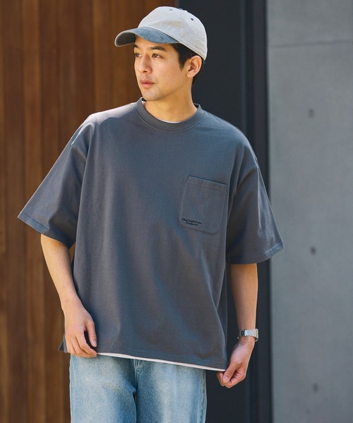 THE CRAFT CREW PRODUCTS(ザクラフトクループロダクツ)の「<UVカット・汗ジミ防止>ファンクショナルファブリック オーバーサイズ 半袖 ポケットTシャツ【THE CRAFT CREW PRODUCTS】(Tシャツ/カットソー・メンズ・アッシュグレー/ネイビー/ライトカーキ/オフホワイト/ダークグレー/ブラウン系/グレイッシュベージュ/ブラック・L/S/M)」の20枚目の写真