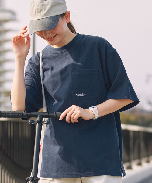 THE CRAFT CREW PRODUCTS(ザクラフトクループロダクツ)の「<UVカット・汗ジミ防止>ファンクショナルファブリック オーバーサイズ 半袖 ポケットTシャツ【THE CRAFT CREW PRODUCTS】(Tシャツ/カットソー・メンズ・アッシュグレー/ネイビー/ライトカーキ/オフホワイト/ダークグレー/ブラウン系/グレイッシュベージュ/ブラック・L/S/M)」の11枚目の写真