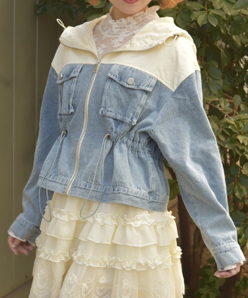 axes femme（アクシーズファム）の「デニム切替マウンテンパーカー（その他アウター・レディース・キナリ/ブラック・FREE）」の21枚目の写真