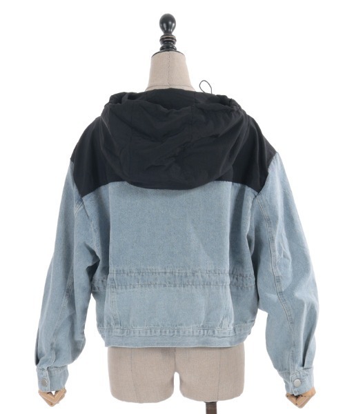 axes femme（アクシーズファム）の「デニム切替マウンテンパーカー（その他アウター・レディース・キナリ/ブラック・FREE）」の3枚目の写真