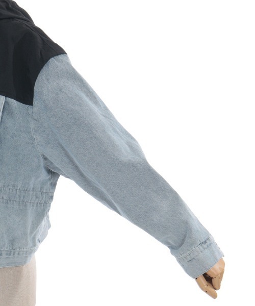 axes femme（アクシーズファム）の「デニム切替マウンテンパーカー（その他アウター・レディース・キナリ/ブラック・FREE）」の7枚目の写真