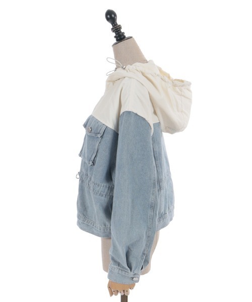 axes femme（アクシーズファム）の「デニム切替マウンテンパーカー（その他アウター・レディース・キナリ/ブラック・FREE）」の9枚目の写真