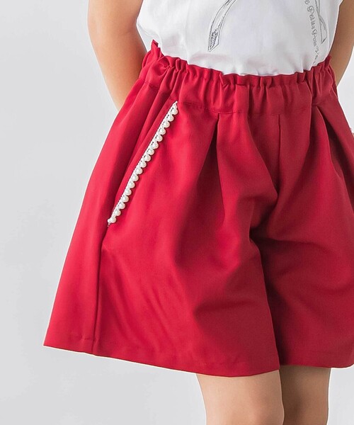 BeBe Petits Pois Vert（ベベプチポワヴェール）の「パールテープポイントキュロット（その他パンツ・キッズ・レッド/ネイビー・120cm/130cm/140cm/150cm）」の6枚目の写真