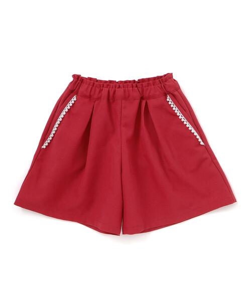 BeBe Petits Pois Vert（ベベプチポワヴェール）の「パールテープポイントキュロット（その他パンツ・キッズ・レッド/ネイビー・120cm/130cm/140cm/150cm）」の7枚目の写真