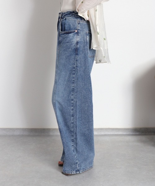 cepo（セポ）の「【美脚見えが叶う 楽ちんポケットタックデニム】ウエストタックストレートデニムパンツ（デニムパンツ・レディース・ブルー系3/ブルー系2・S/M/L）」の18枚目の写真