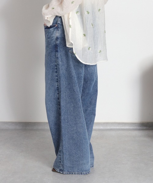 cepo（セポ）の「【美脚見えが叶う 楽ちんポケットタックデニム】ウエストタックストレートデニムパンツ（デニムパンツ・レディース・ブルー系3/ブルー系2・S/M/L）」の19枚目の写真