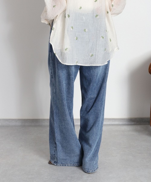 cepo（セポ）の「【美脚見えが叶う 楽ちんポケットタックデニム】ウエストタックストレートデニムパンツ（デニムパンツ・レディース・ブルー系3/ブルー系2・S/M/L）」の20枚目の写真