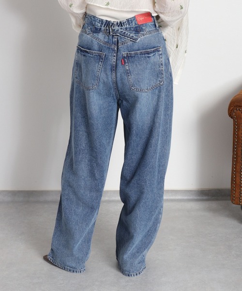 cepo（セポ）の「【美脚見えが叶う 楽ちんポケットタックデニム】ウエストタックストレートデニムパンツ（デニムパンツ・レディース・ブルー系3/ブルー系2・S/M/L）」の21枚目の写真