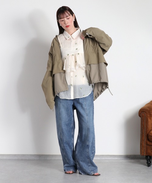 cepo（セポ）の「【美脚見えが叶う 楽ちんポケットタックデニム】ウエストタックストレートデニムパンツ（デニムパンツ・レディース・ブルー系3/ブルー系2・S/M/L）」の3枚目の写真