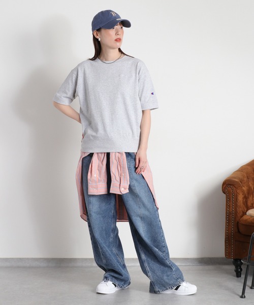 cepo（セポ）の「【美脚見えが叶う 楽ちんポケットタックデニム】ウエストタックストレートデニムパンツ（デニムパンツ・レディース・ブルー系3/ブルー系2・S/M/L）」の14枚目の写真