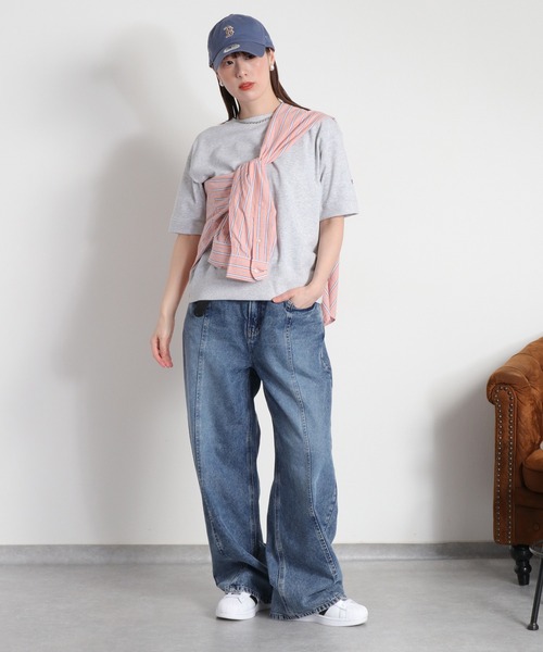 cepo（セポ）の「【美脚見えが叶う 楽ちんポケットタックデニム】ウエストタックストレートデニムパンツ（デニムパンツ・レディース・ブルー系3/ブルー系2・S/M/L）」の15枚目の写真