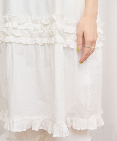 fig Ｌondon（フィグロンドン）の「deco mini dress（ワンピース・レディース・ホワイト/チェック・FREE）」の4枚目の写真