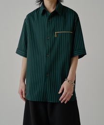 Lui's（ルイス）の「ストライプS/Sシャツブルゾン（シャツ/ブラウス）」