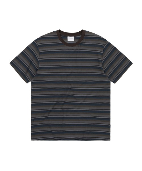 thisisneverthat(ディスイズネバーザット)の「Inside Out Striped Tee(Tシャツ/カットソー・メンズ・ネイビー/ピンク系その他/アイボリー/オリーブ・L/M/S/XL)」の1枚目の写真
