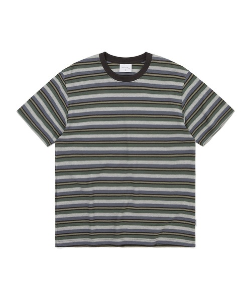 thisisneverthat(ディスイズネバーザット)の「Inside Out Striped Tee(Tシャツ/カットソー・メンズ・ネイビー/ピンク系その他/アイボリー/オリーブ・L/M/S/XL)」の2枚目の写真