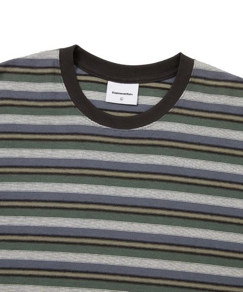 thisisneverthat(ディスイズネバーザット)の「Inside Out Striped Tee(Tシャツ/カットソー・メンズ・ネイビー/ピンク系その他/アイボリー/オリーブ・L/M/S/XL)」の5枚目の写真