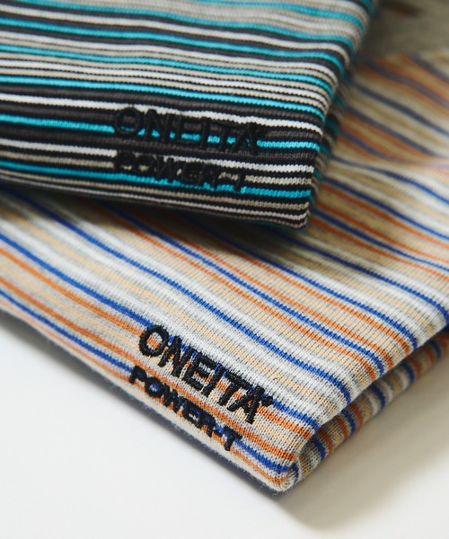 BEAMS T(ビームスティー)の「ONEITA / Border T-Shirt(Tシャツ/カットソー・メンズ・ブルー系その他/オレンジ系その他・L/M/S/XL)」の2枚目の写真