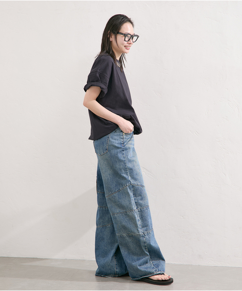 JOURNAL STANDARD（ジャーナルスタンダード）の「《追加》シャーリングＴシャツ（Tシャツ/カットソー・レディース・ブラック系その他/ホワイト・FREE）」の5枚目の写真