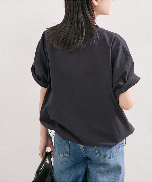 JOURNAL STANDARD（ジャーナルスタンダード）の「《追加》シャーリングＴシャツ（Tシャツ/カットソー・レディース・ブラック系その他/ホワイト・FREE）」の7枚目の写真