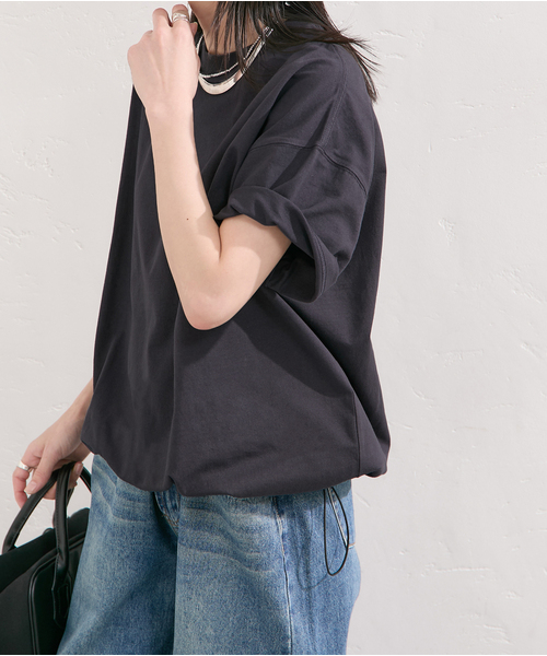 JOURNAL STANDARD（ジャーナルスタンダード）の「《追加》シャーリングＴシャツ（Tシャツ/カットソー・レディース・ブラック系その他/ホワイト・FREE）」の8枚目の写真