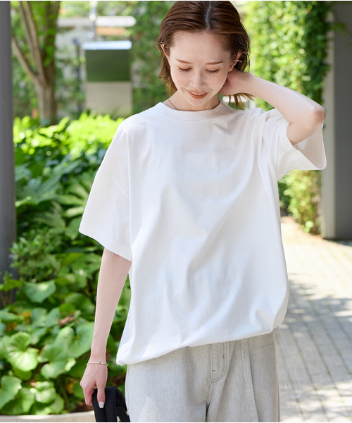 JOURNAL STANDARD（ジャーナルスタンダード）の「《追加》シャーリングＴシャツ（Tシャツ/カットソー・レディース・ブラック系その他/ホワイト・FREE）」の12枚目の写真