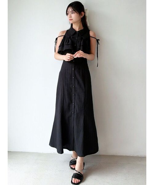 RESEXXY（リゼクシー）の「ラッフルマーメイドシャツワンピース（シャツワンピース・レディース・ピンク/ホワイト/ブラック/イエロー・FREE）」の8枚目の写真