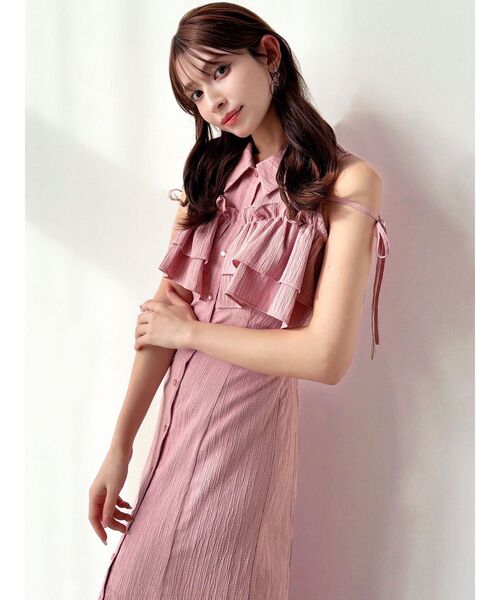 RESEXXY（リゼクシー）の「ラッフルマーメイドシャツワンピース（シャツワンピース・レディース・ピンク/ホワイト/ブラック/イエロー・FREE）」の12枚目の写真