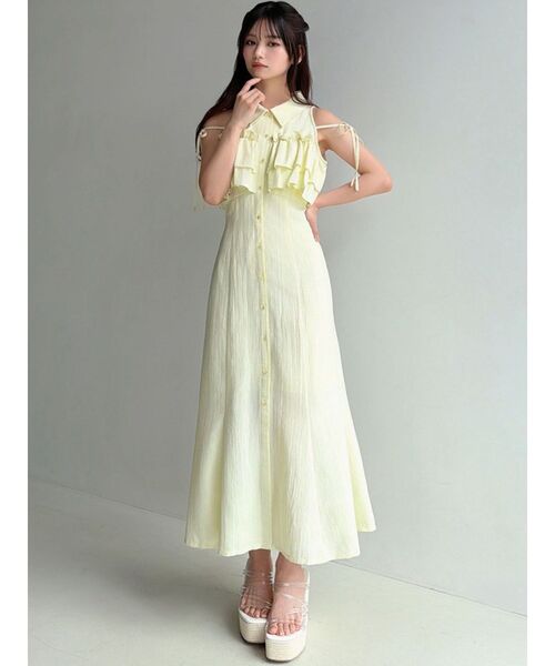 RESEXXY（リゼクシー）の「ラッフルマーメイドシャツワンピース（シャツワンピース・レディース・ピンク/ホワイト/ブラック/イエロー・FREE）」の13枚目の写真