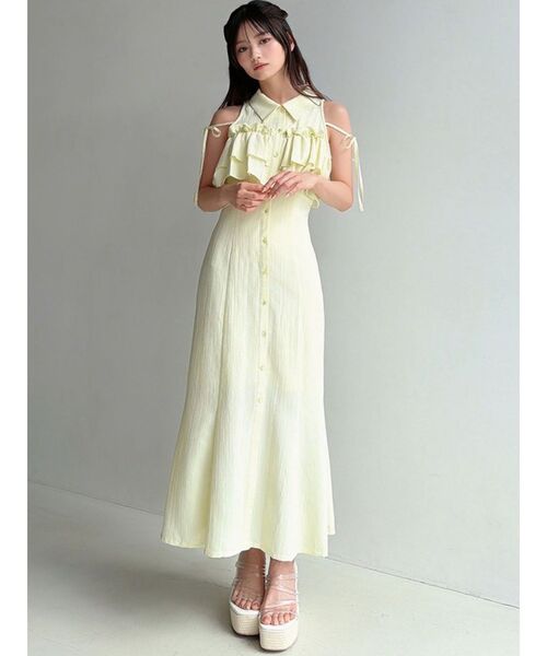 RESEXXY（リゼクシー）の「ラッフルマーメイドシャツワンピース（シャツワンピース・レディース・ピンク/ホワイト/ブラック/イエロー・FREE）」の14枚目の写真