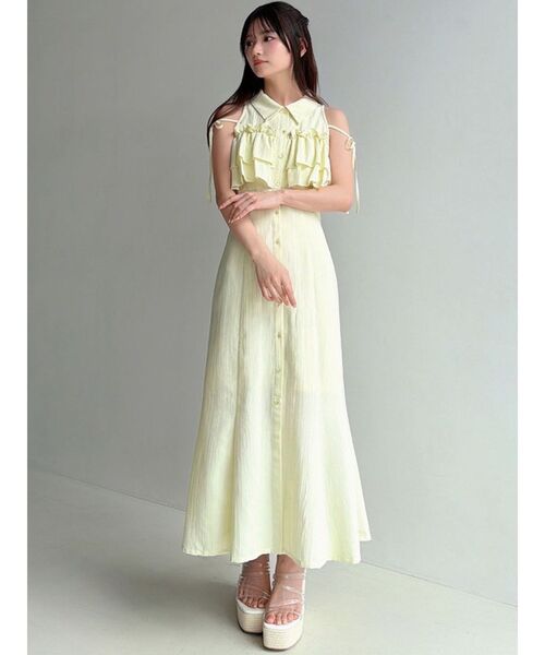 RESEXXY（リゼクシー）の「ラッフルマーメイドシャツワンピース（シャツワンピース・レディース・ピンク/ホワイト/ブラック/イエロー・FREE）」の15枚目の写真