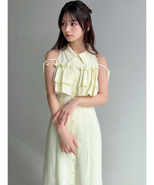 RESEXXY（リゼクシー）の「ラッフルマーメイドシャツワンピース（シャツワンピース・レディース・ピンク/ホワイト/ブラック/イエロー・FREE）」の16枚目の写真