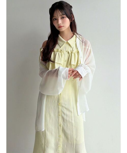 RESEXXY（リゼクシー）の「ラッフルマーメイドシャツワンピース（シャツワンピース・レディース・ピンク/ホワイト/ブラック/イエロー・FREE）」の17枚目の写真