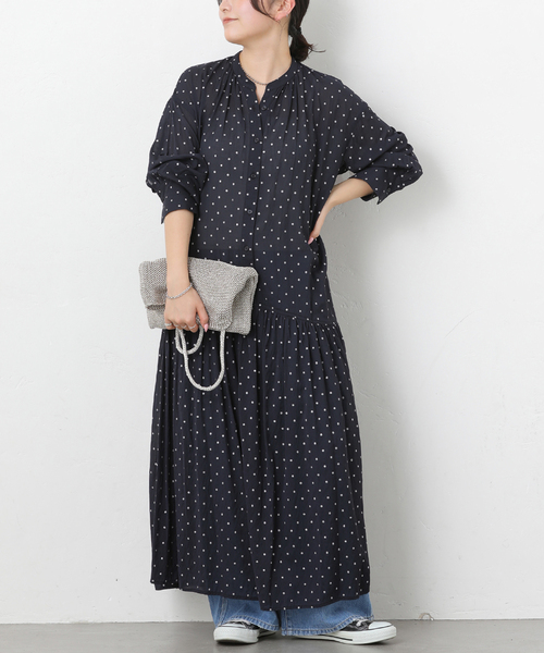 JOURNAL STANDARD relume(ジャーナルスタンダード レリューム)の「グリッタードット無地ワンピース(ワンピース・レディース・ブラック/ネイビー・FREE)」の7枚目の写真